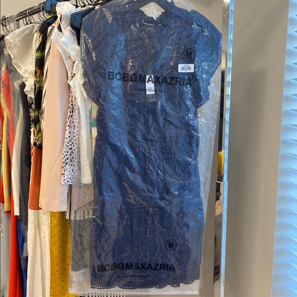 BCBGMaxAzria Eyelet Ruffle Dress -Pacific Blue New - Picture 8 of 12